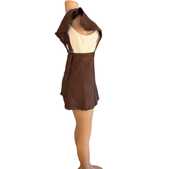 Free People Rowan Plaid Pinafore Skirt Brown - Picture 6 of 9